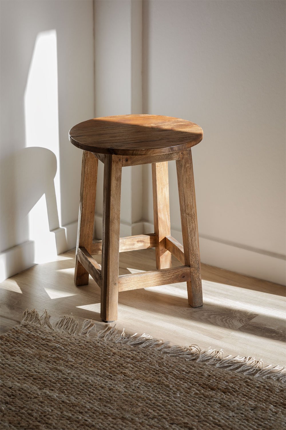 Recycled Wood Low Stool Lare, gallery image 1