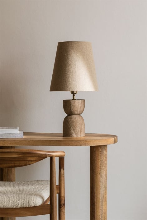 Cruster mango wood table lamp