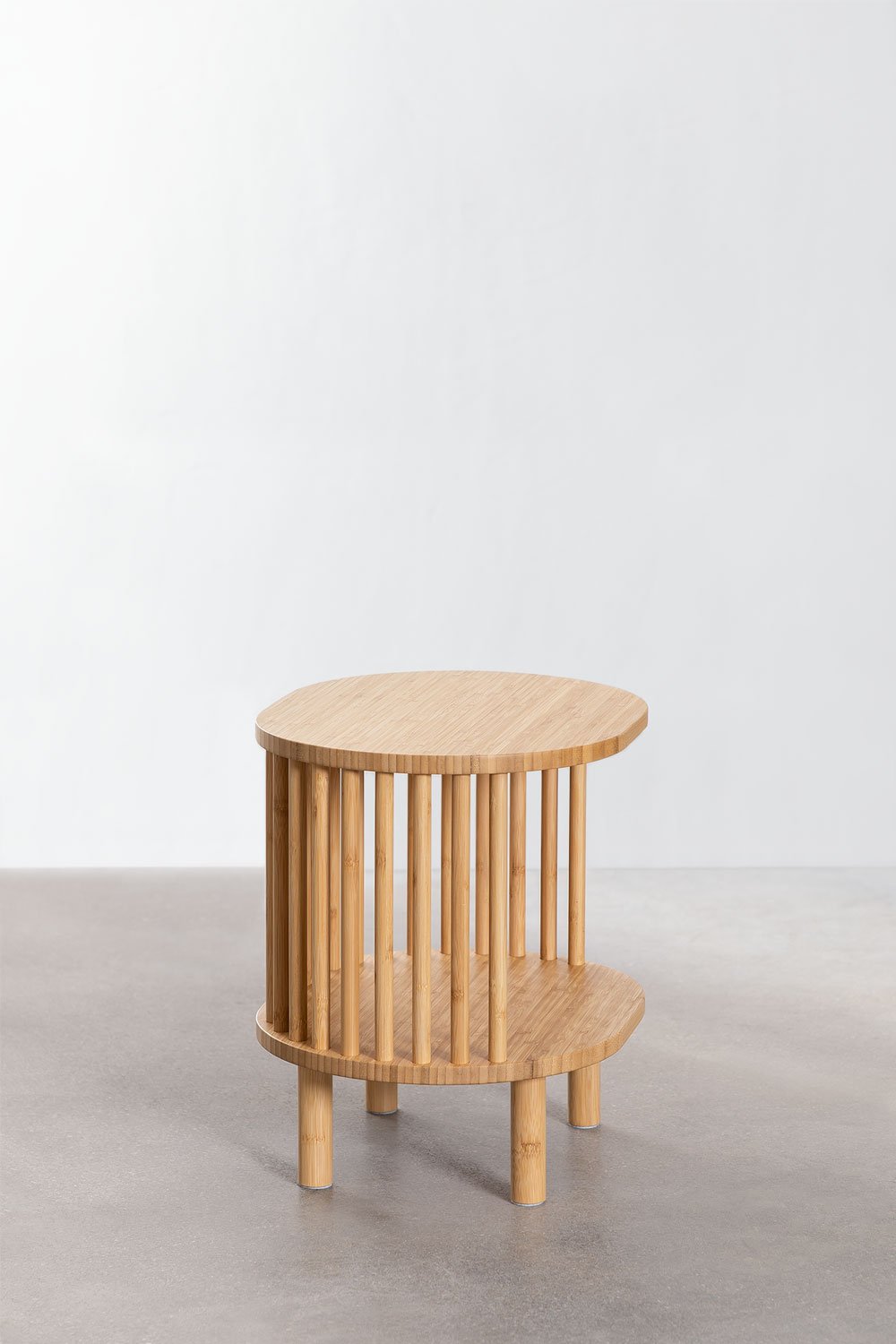 White bamboo side deals table