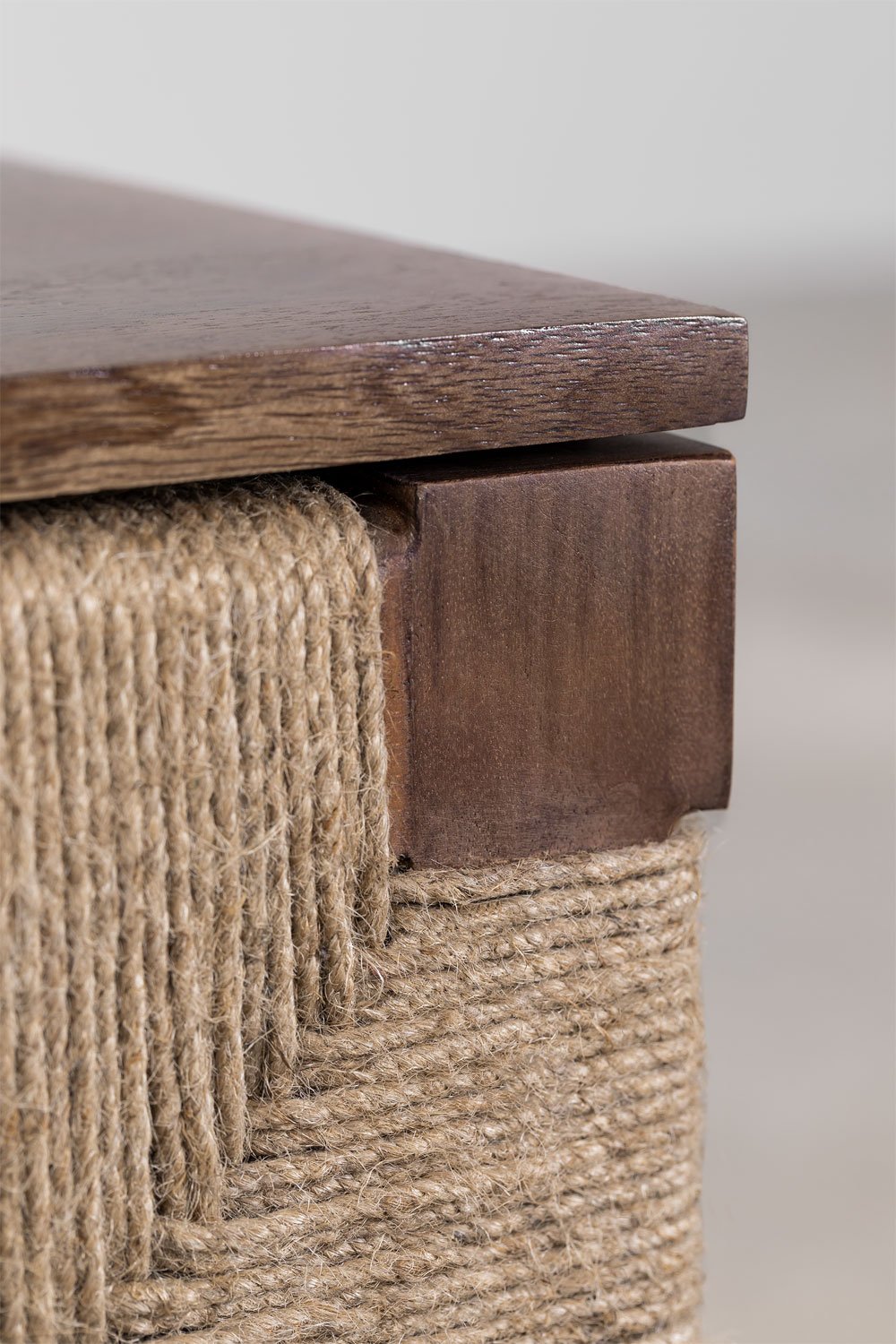 Evans mango wood and jute bedside table, gallery image 6