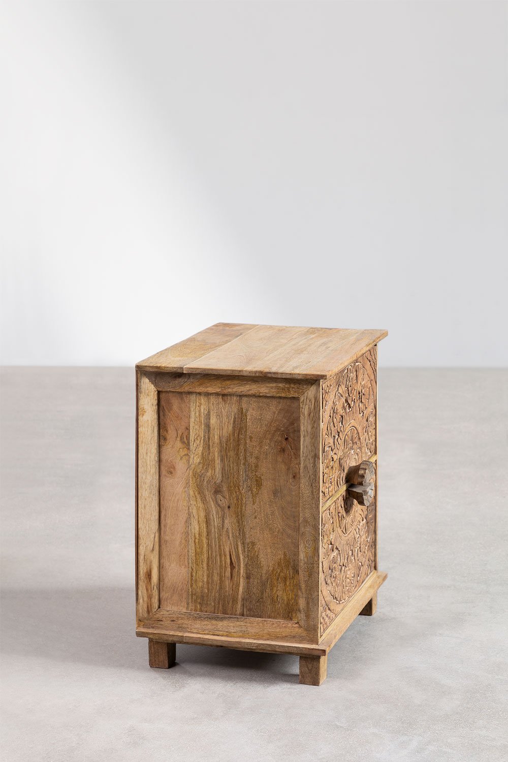 Wiluna mango wood bedside table with drawers, gallery image 4