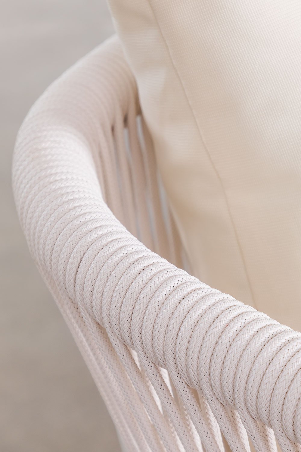 Barker garden chair in acacia wood and braided rope, gallery image 5