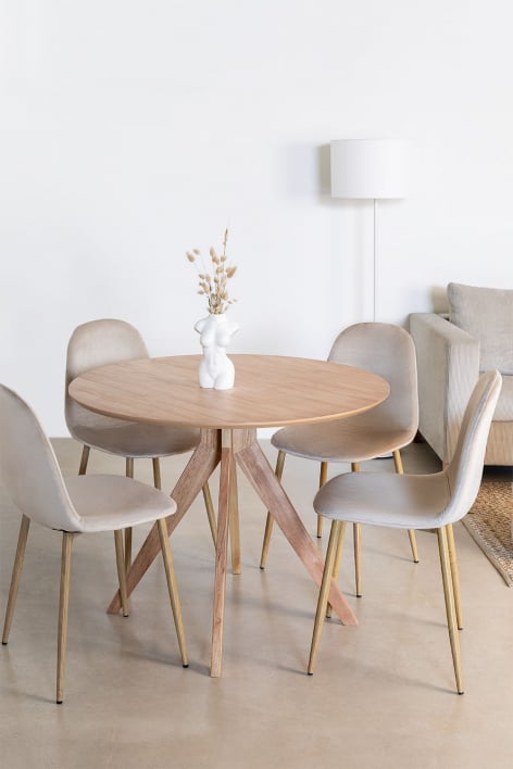 Sekiz round wooden dining table (Ø100 cm) 