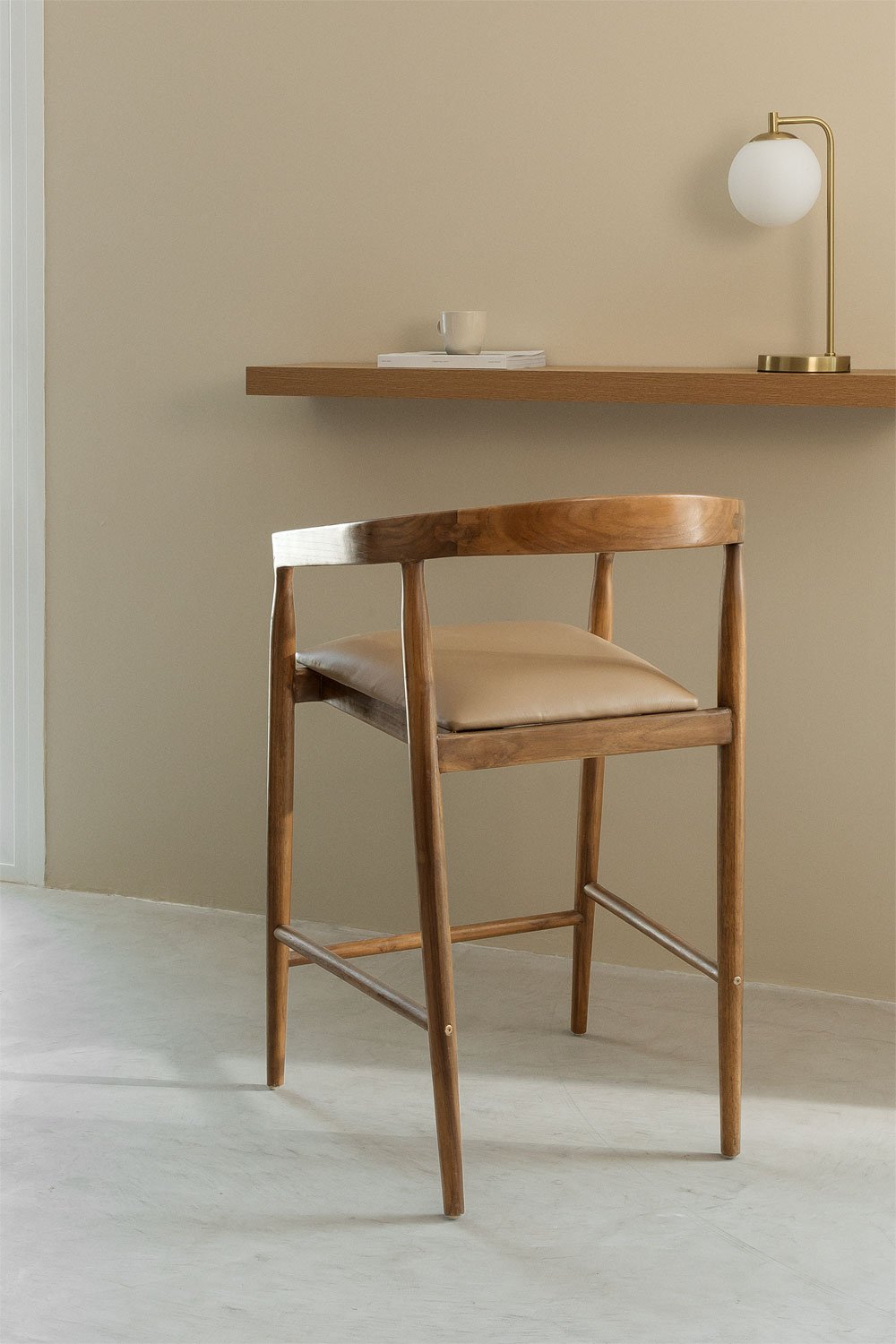 High Leather Stool (70 cm) Visby, gallery image 1