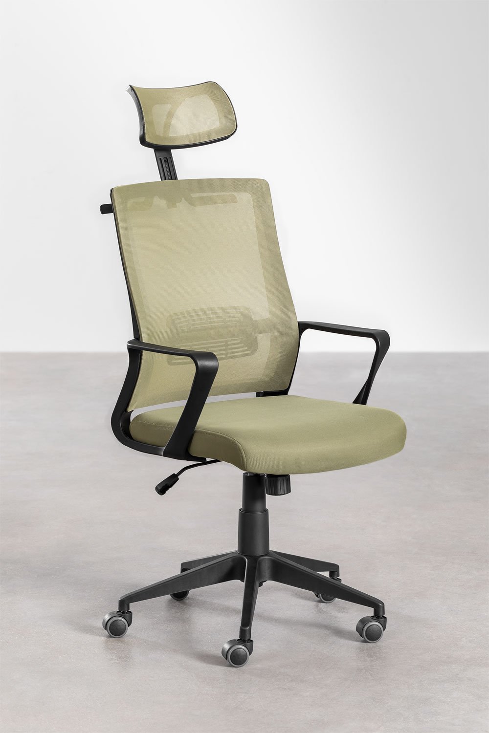 Office Chair with Wheels and Headrest Teill Black, gallery image 2