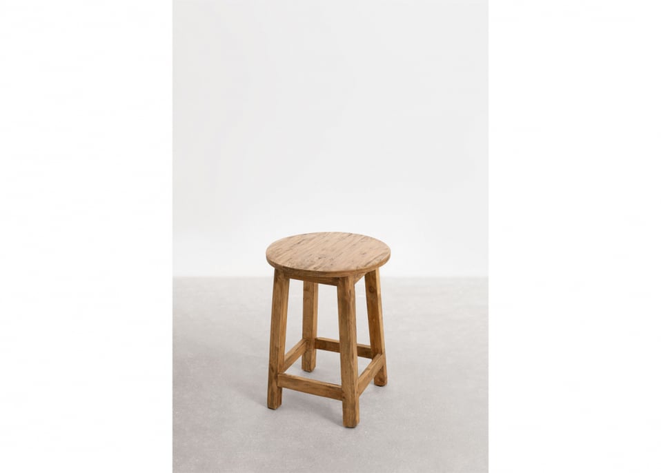 Recycled Wood Low Stool Lare