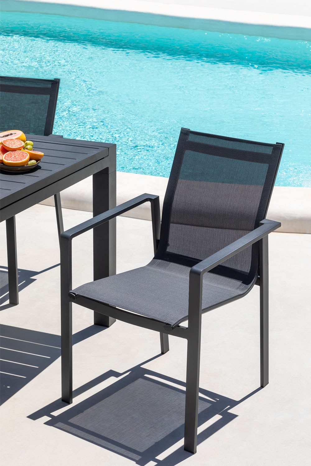 Black aluminium deals outdoor chairs