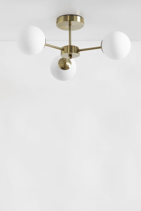 Uvol ceiling lamp with 3 glass balls