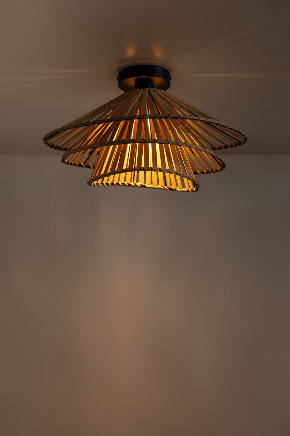 Taroucas bamboo ceiling lamp, gallery image 2
