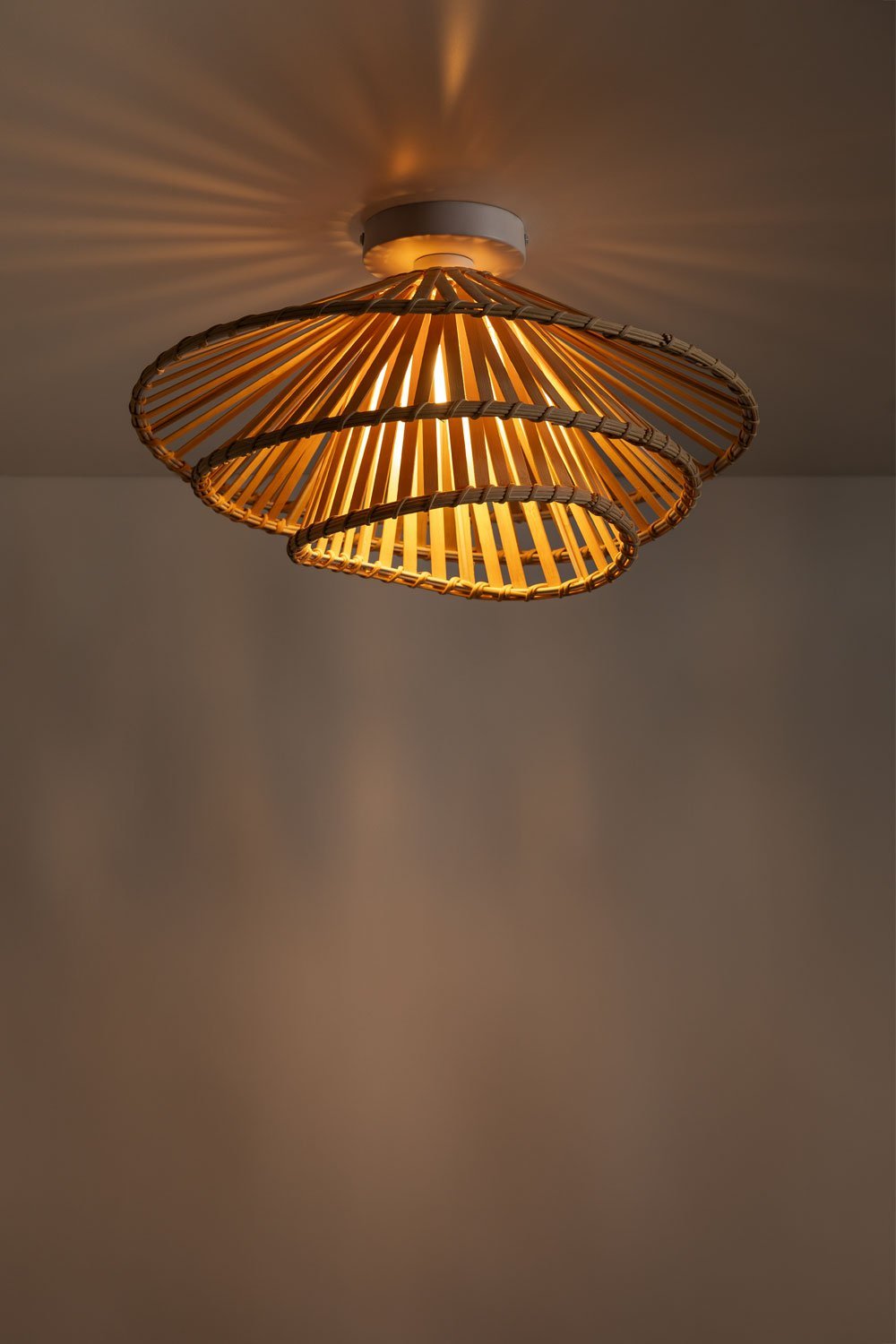 Taroucas bamboo ceiling lamp, gallery image 2