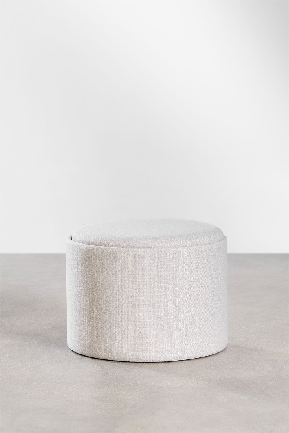 Berkeleni round upholstered pouf with tray and storage, gallery image 3