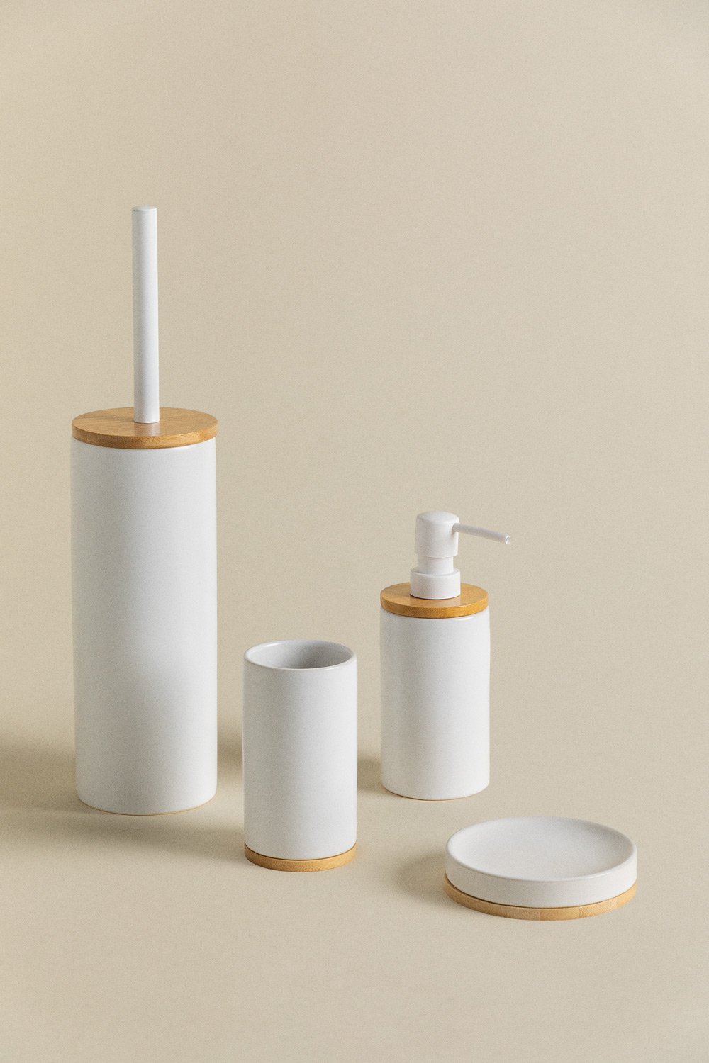 Elvan ceramic and bamboo soap dispenser, gallery image 4