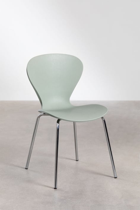 Stackable dining chair in polypropylene and iron Uit - Celadon Green