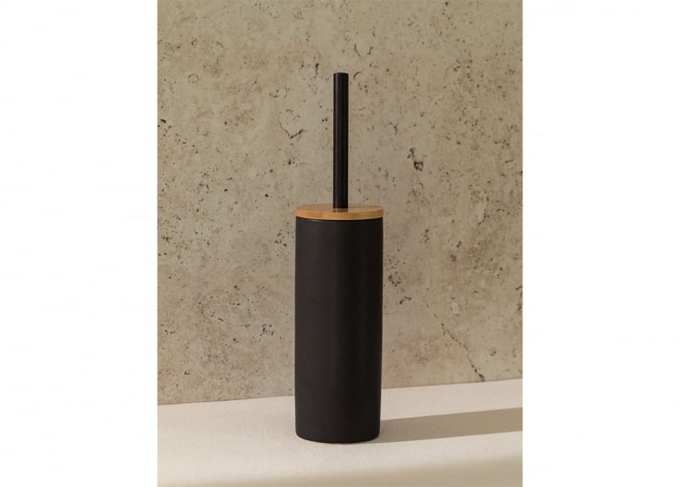 Elvan ceramic and bamboo toilet brush