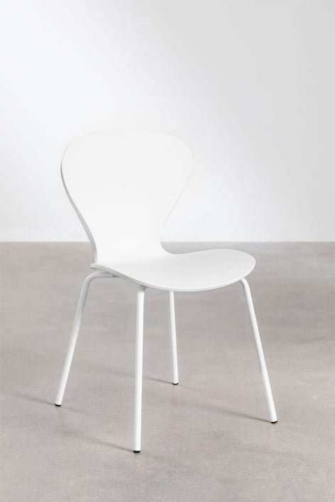 Uit Colors stackable dining chairs set of 4 in polypropylene and iron - White