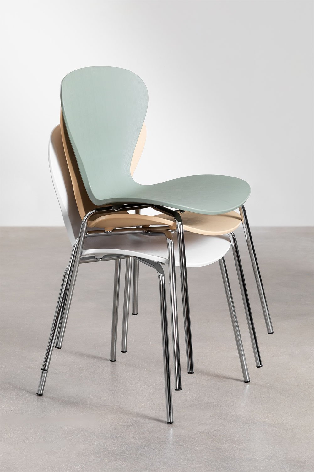 Stackable dining chair in polypropylene and iron Uit, gallery image 7