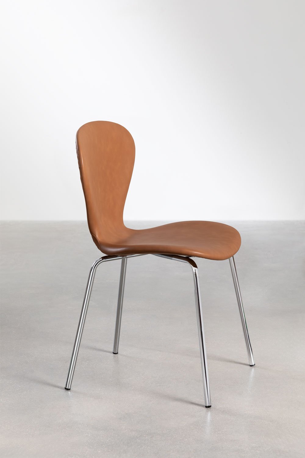 Stackable Leatherette Dining Chair Uit, gallery image 2