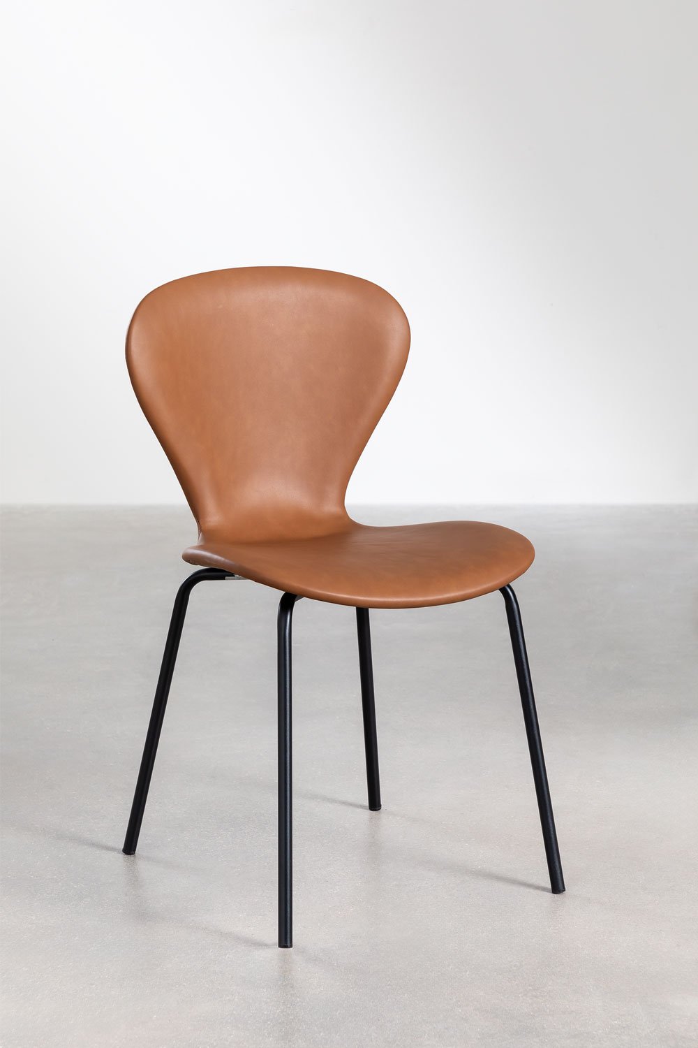 Stackable Leatherette Dining Chair Uit, gallery image 1