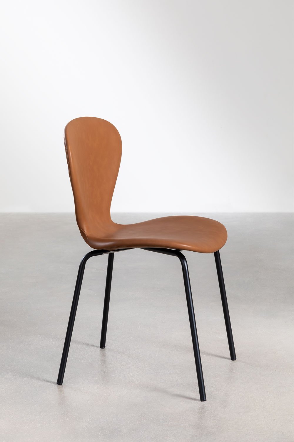 Stackable Leatherette Dining Chair Uit, gallery image 2