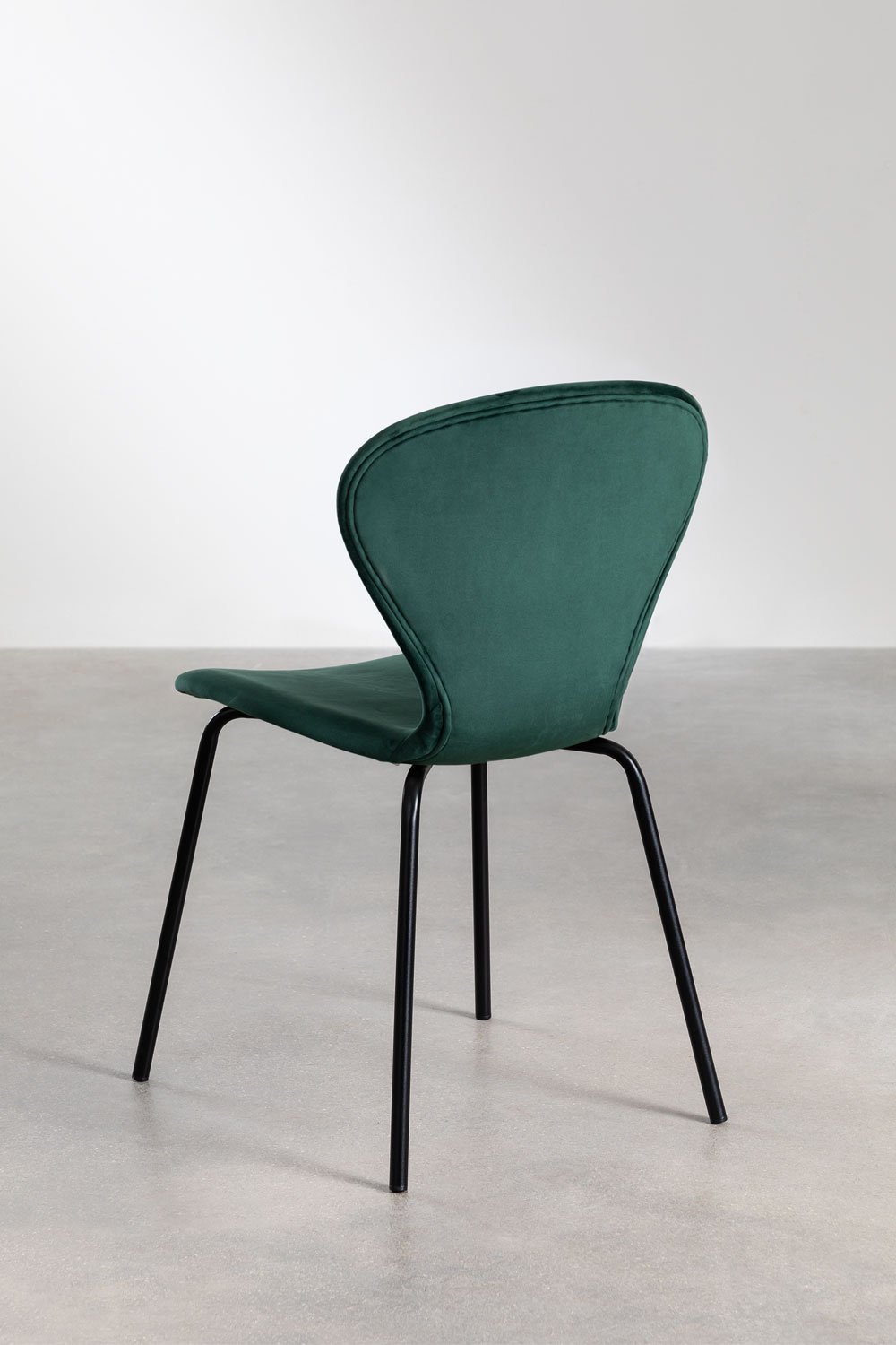 Uit pack of 2 stackable velvet dining chairs, gallery image 4