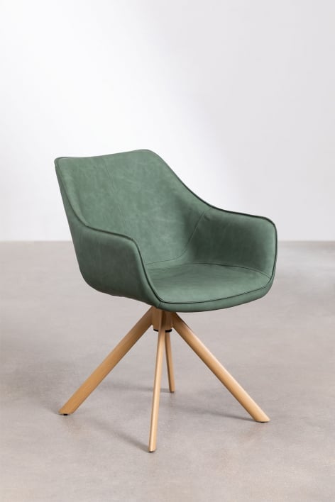 Lucy faux leather dining chair - Green Khaki