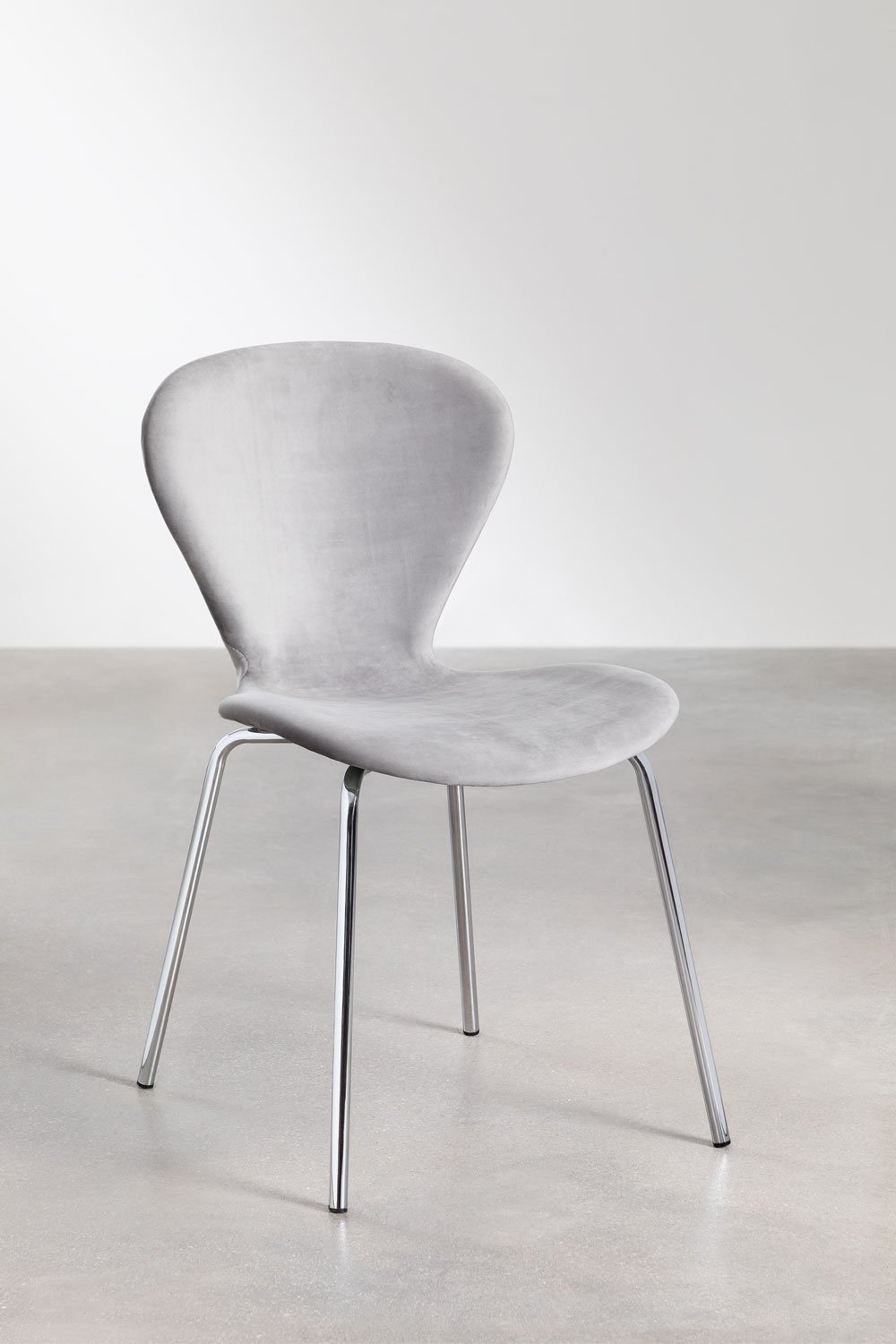 Uit pack of 2 stackable velvet dining chairs, gallery image 2