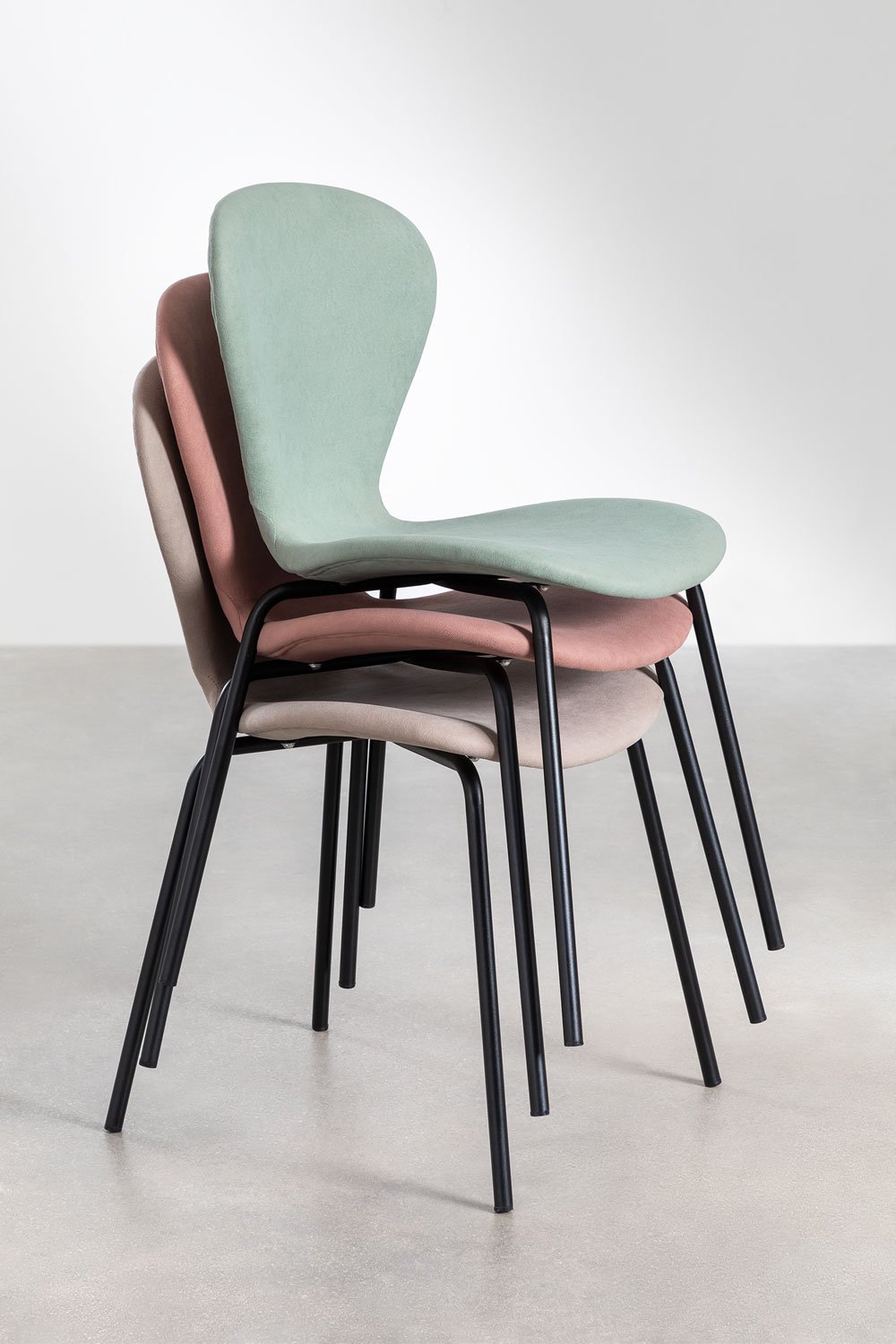 Pack of 4 Uit Upholstered Stackable Dining Chairs, gallery image 7