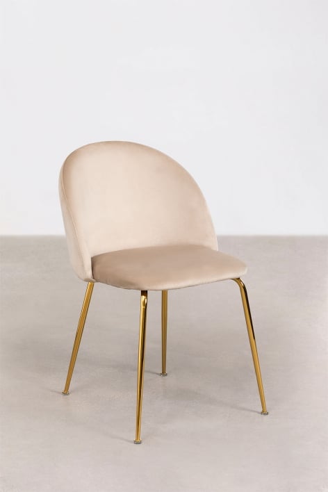Pack 4 Velvet Dining Chairs Kana Design