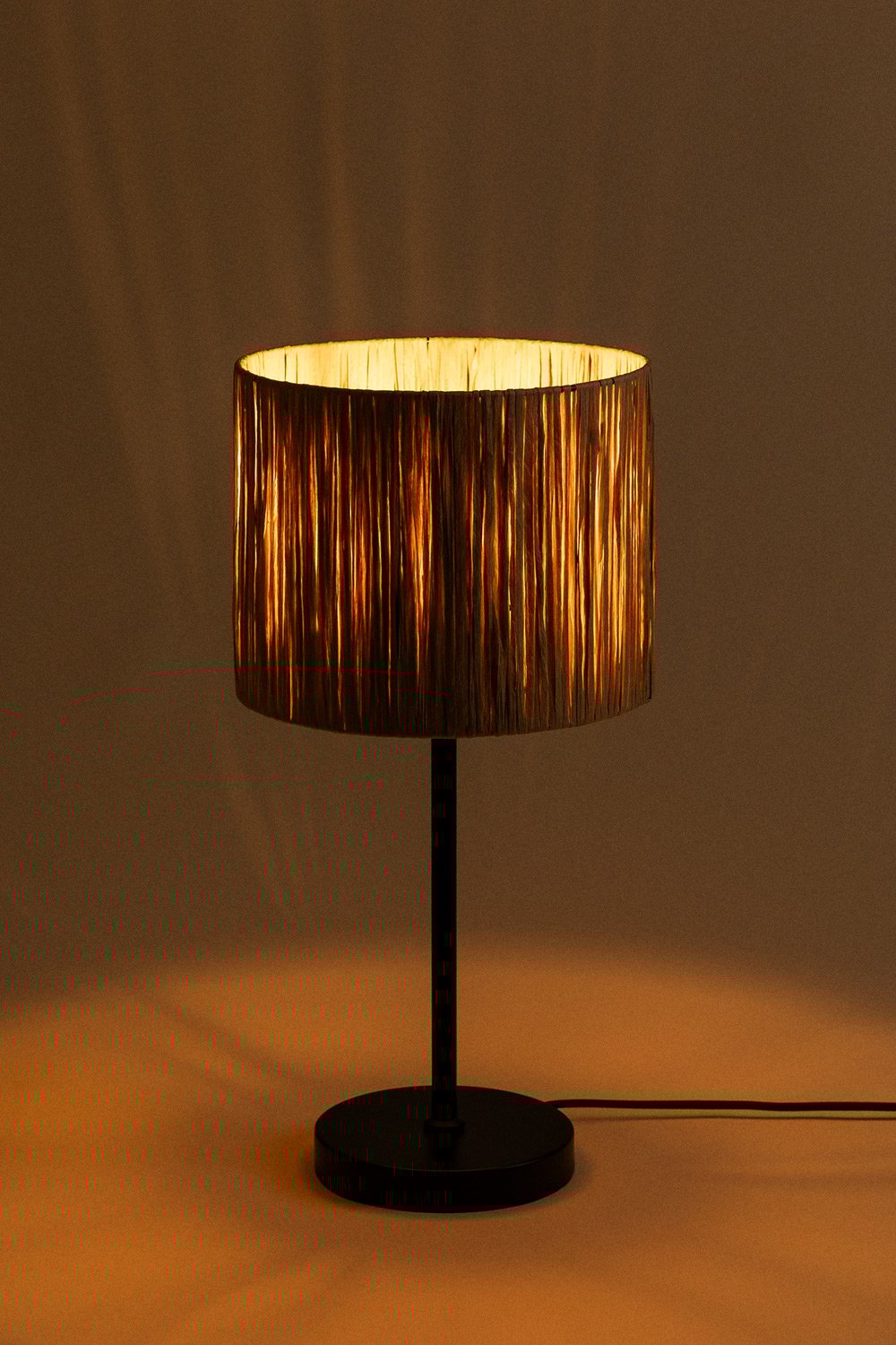 Casandra braided paper and iron table lamp, gallery image 4