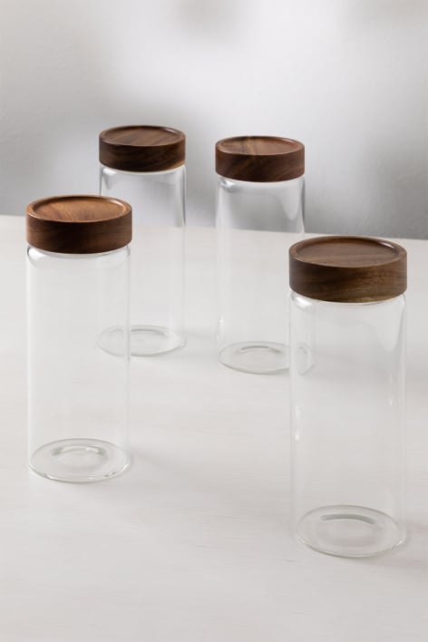 Set of 4 Glass Jars (Ø8 cm) Weris