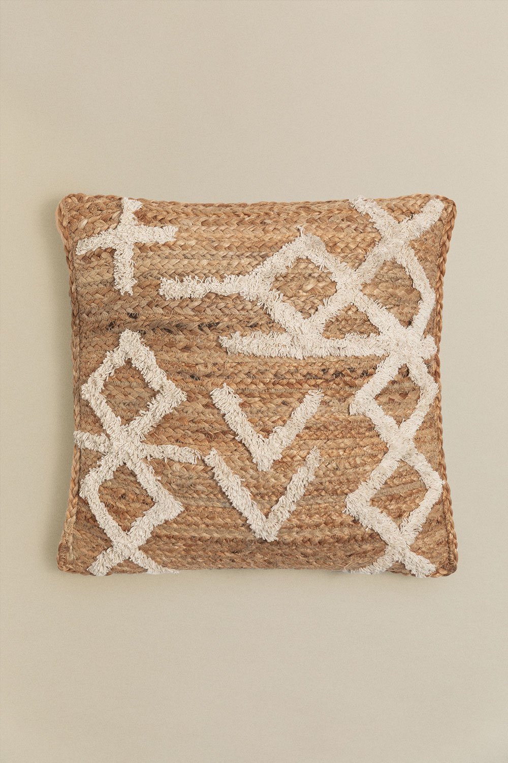 Square Jute & Cotton Cushion (45x45 cm) Bato, gallery image 1