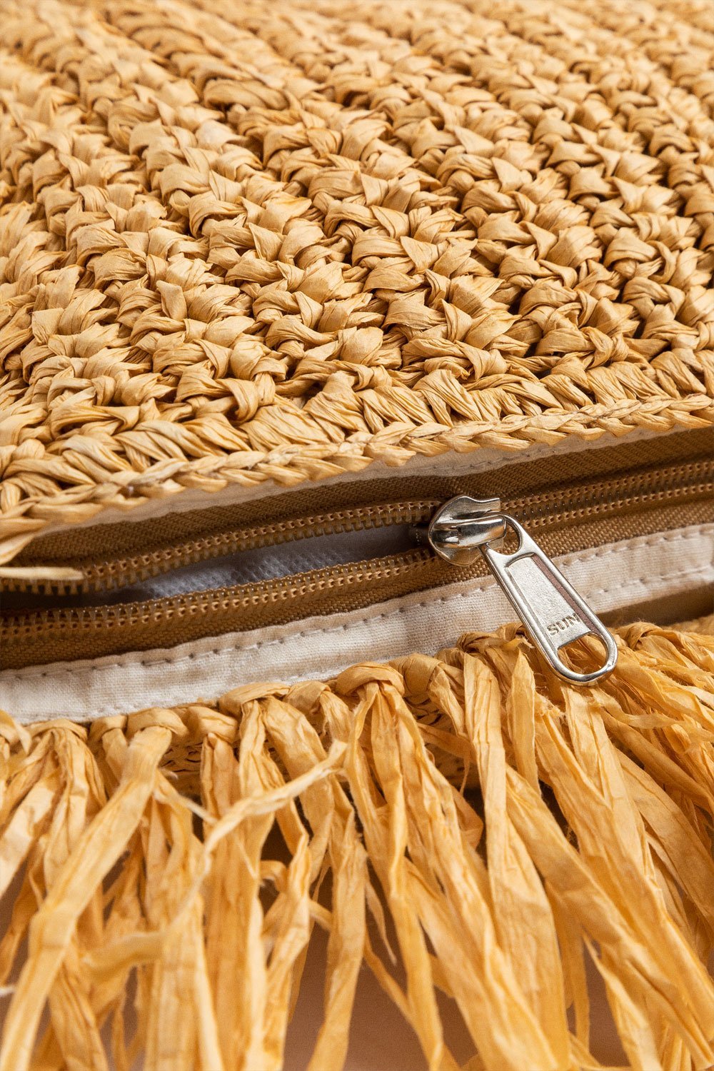 Square Braided Raffia Cushion (45x45 cm) Doncka, gallery image 6