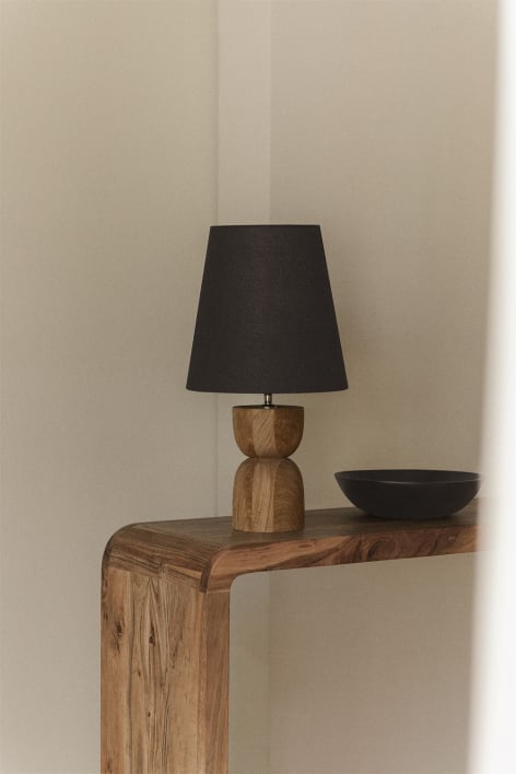 Base for table lamp in mango wood Diniz