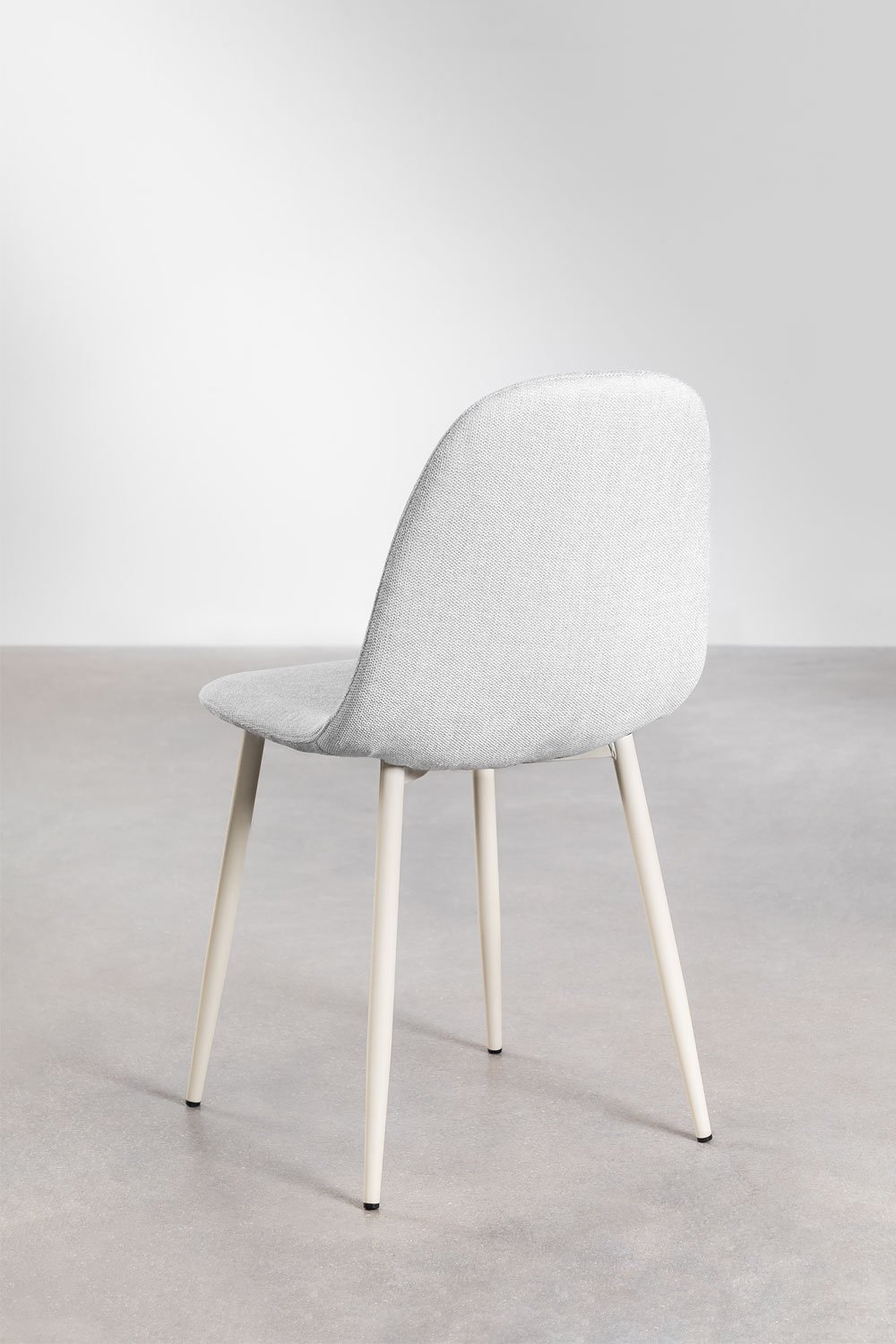 Pack of 4 Glamm Deluxe dining chairs in fabric and steel, gallery image 4