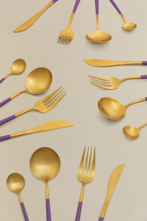 16 Piece Metallic Cutlery Noya Colors