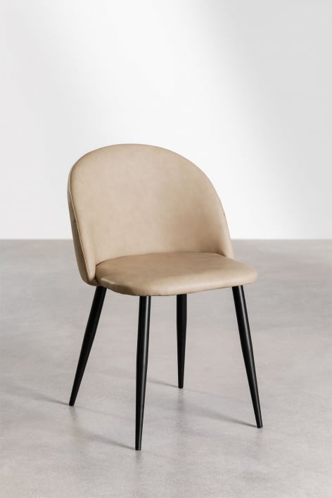 Kana leatherette upholstered dining chair - Brown Wheat