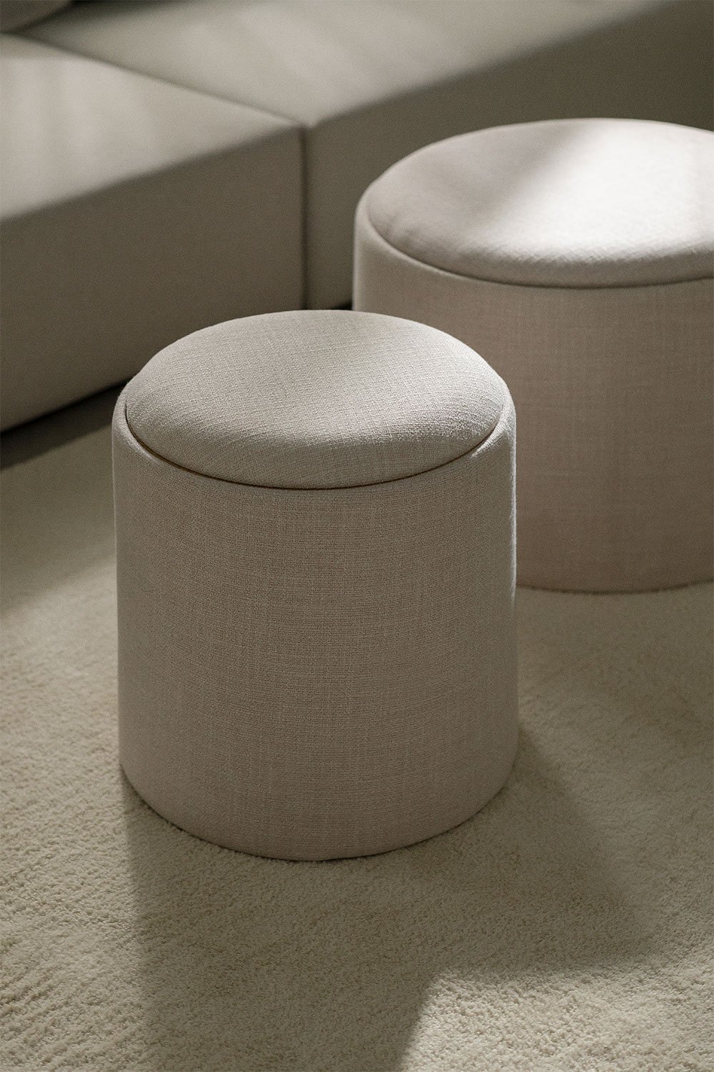 Berkeleni Linen Side Table with Tray and Storage , gallery image 2