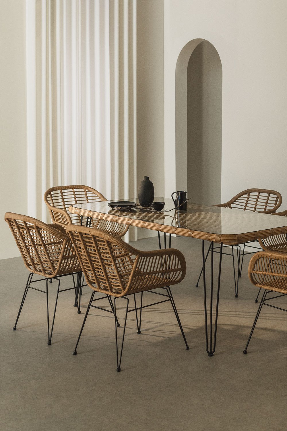 Wicker chair store dining set