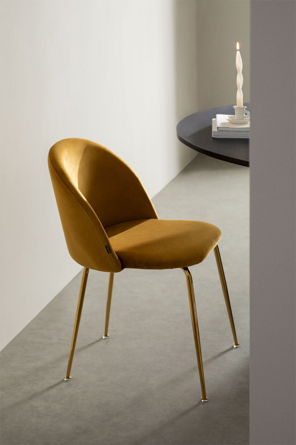 Pack 4 Velvet Dining Chairs Kana Design, gallery image 1