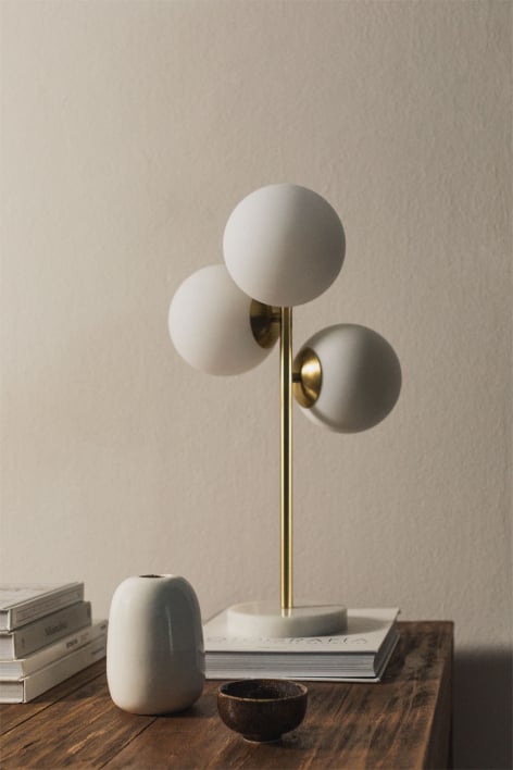 Uvol table lamp with 3 glass balls