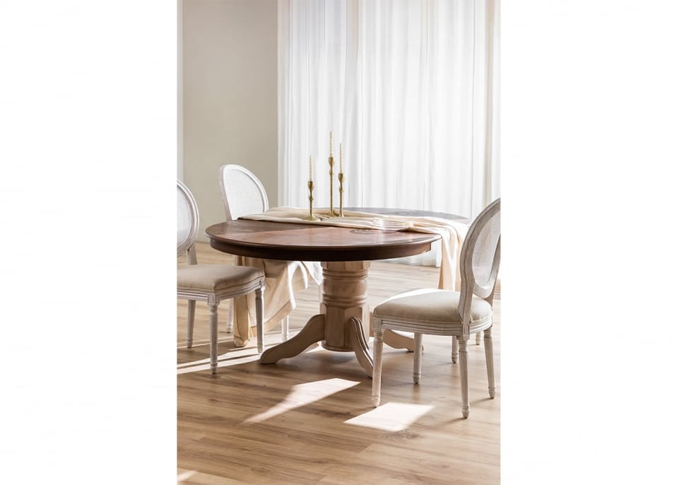 Oval Wooden Extendable Dining Table (128-178x120 cm) EKTRA