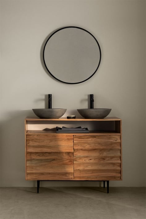 Petter Acacia Wood Bathroom Cabinet - Acacia Brown