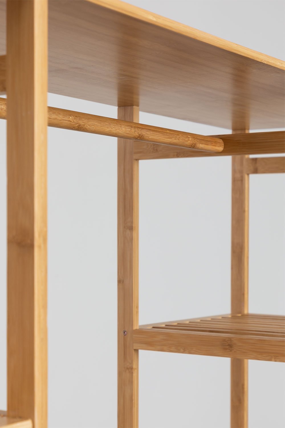 Krauford Open Wardrobe with Bamboo Wood Shelves, gallery image 6