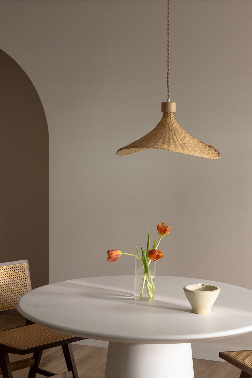 Chaifer bamboo ceiling lamp, gallery image 1