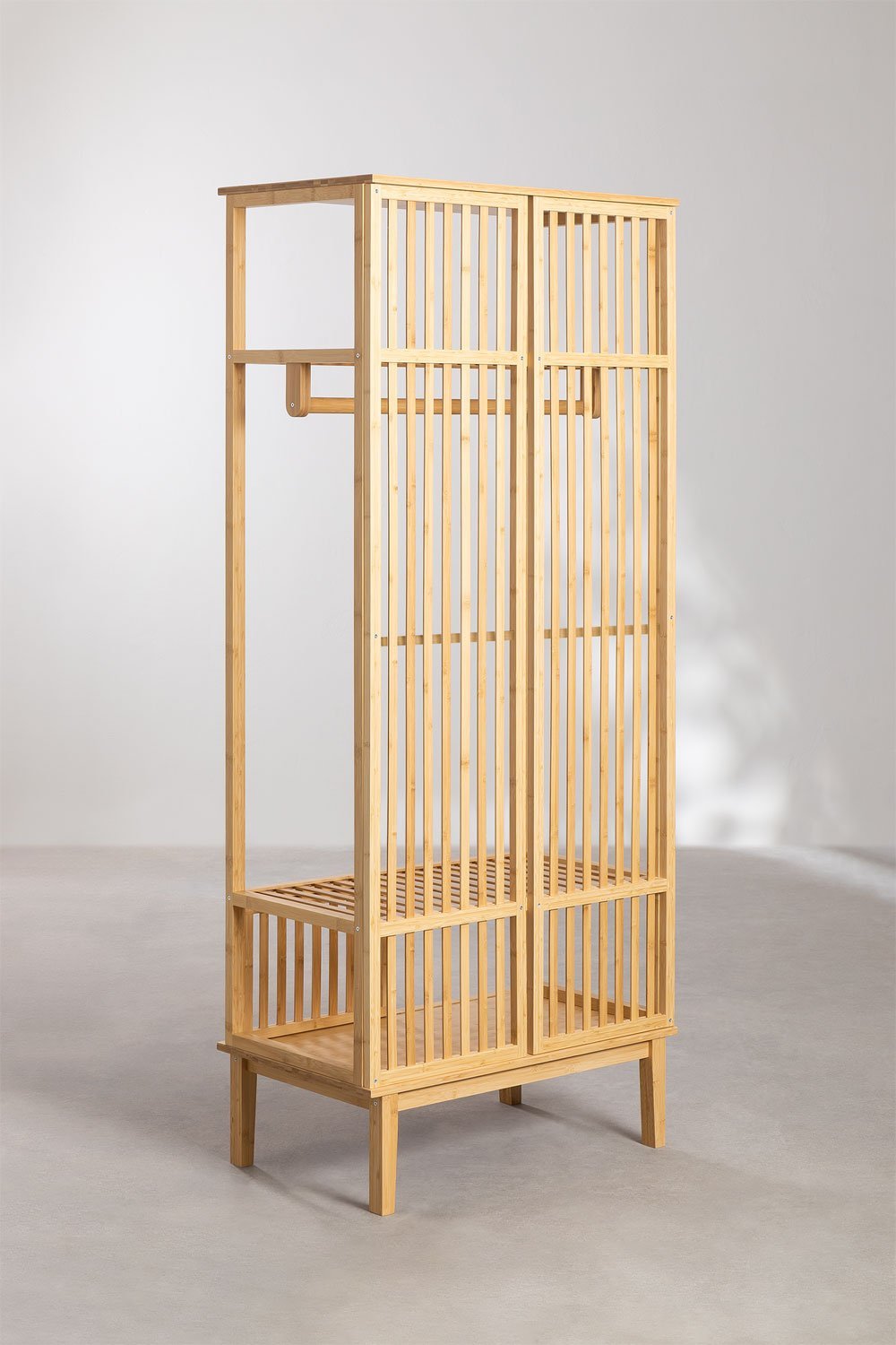 Albin open wardrobe with bamboo shoe rack, gallery image 5