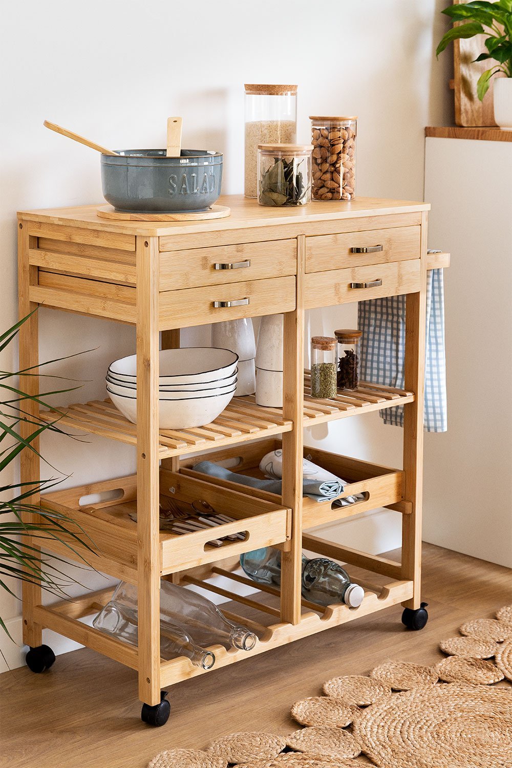 Bamboo Kitchen Trolley Sutton , gallery image 1
