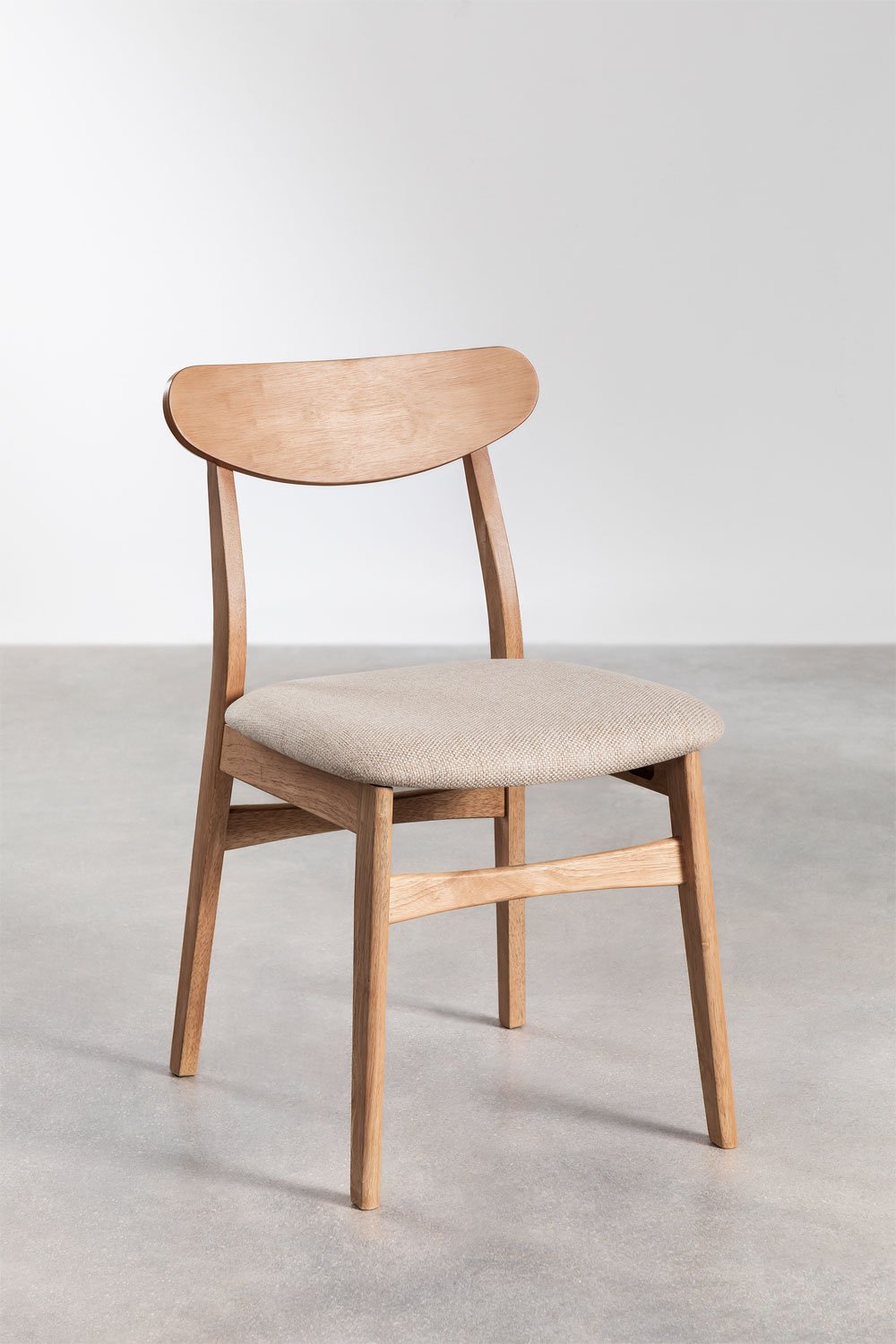 Cloda dining chair in fabric and wood, gallery image 2