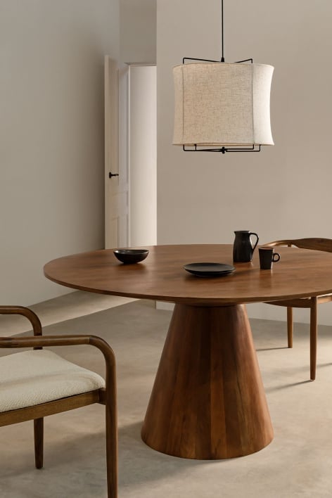 Round Mango Wood Dining Table (Ø140 cm) Weymar