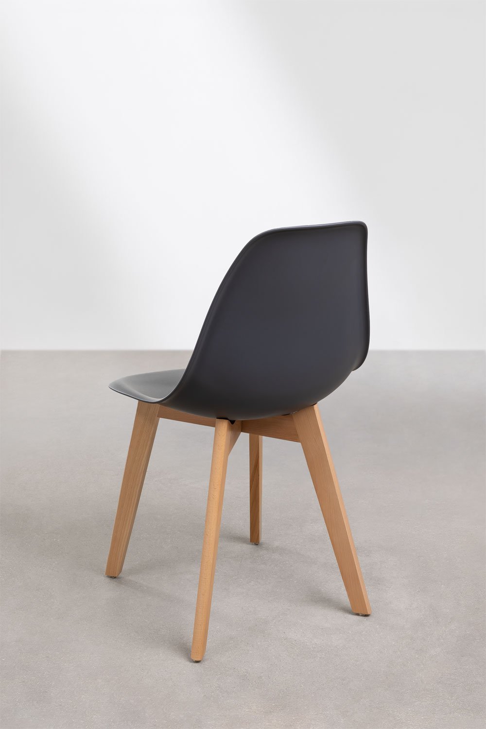 Scand Nordic polypropylene and beech wood dining chair, gallery image 5