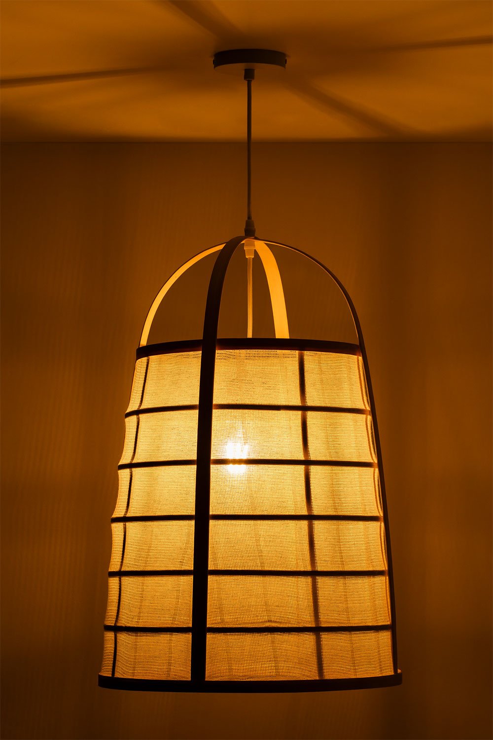 Bamboo and Cotton Ceiling Lamp (Ø40 cm) Mikayla, gallery image 2